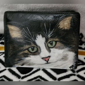 SOLD-Hand-Painted Cat Wallet